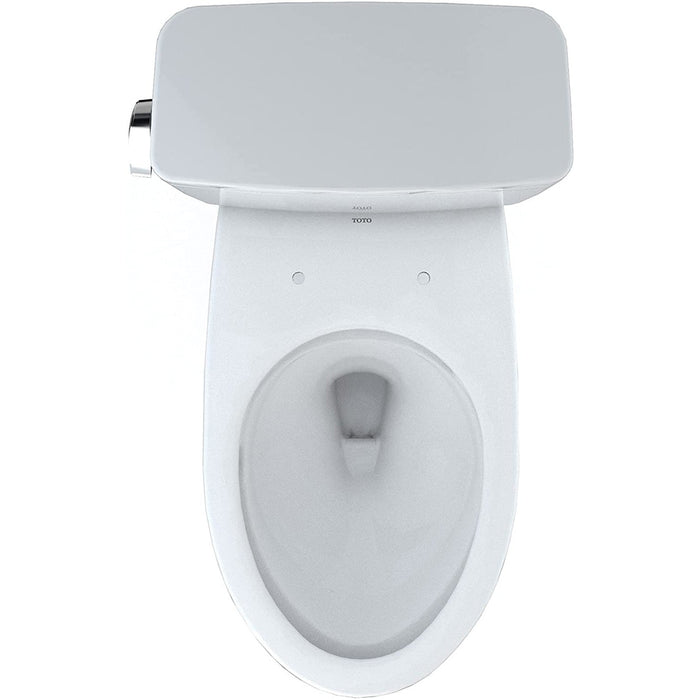 TOTO Drake Two-Piece Elongated Toilet with 1.28 GPF Tornado Flush, 12" Rough-in, Cotton White