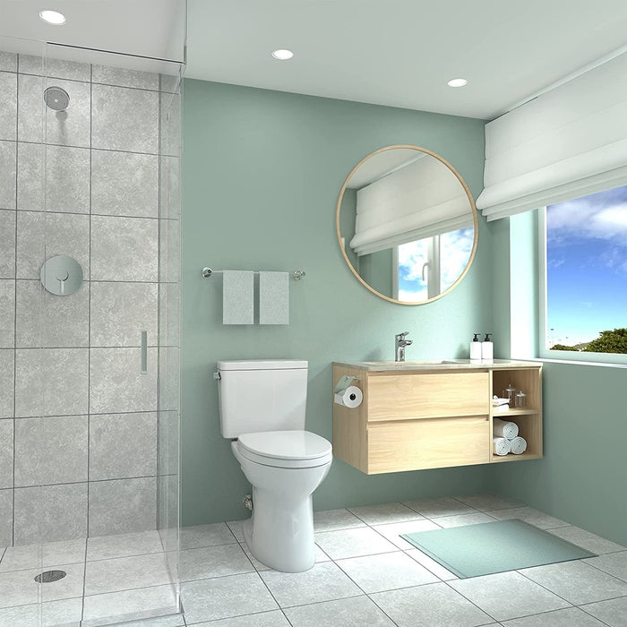 TOTO CST776CEG#01 Drake Two-Piece Elongated Toilet with CeFiONtect and 1.28 GPF Tornado Flush, Cotton White
