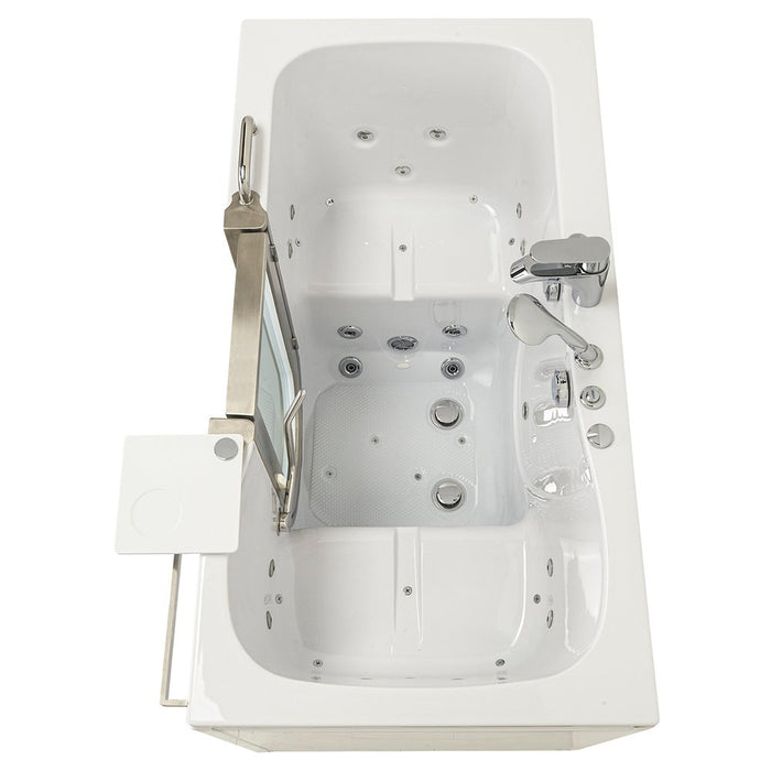 Ella's Bubbles's Bubbles Companion 32"x60" Air + Hydro Massage w/ Independent Foot Massage Acrylic Two Seat Walk-In-Bathtub, Inward Swing Door, 2 Piece Fast Fill Faucet, 2" Dual Drains