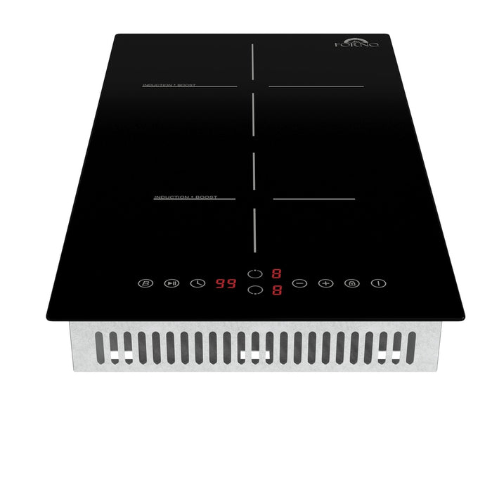 Forno Parco 12-Inch Induction Cooktop, 2 Zones, 3,600W Total Power, Touch Control, 9 Power Levels, Booster Function