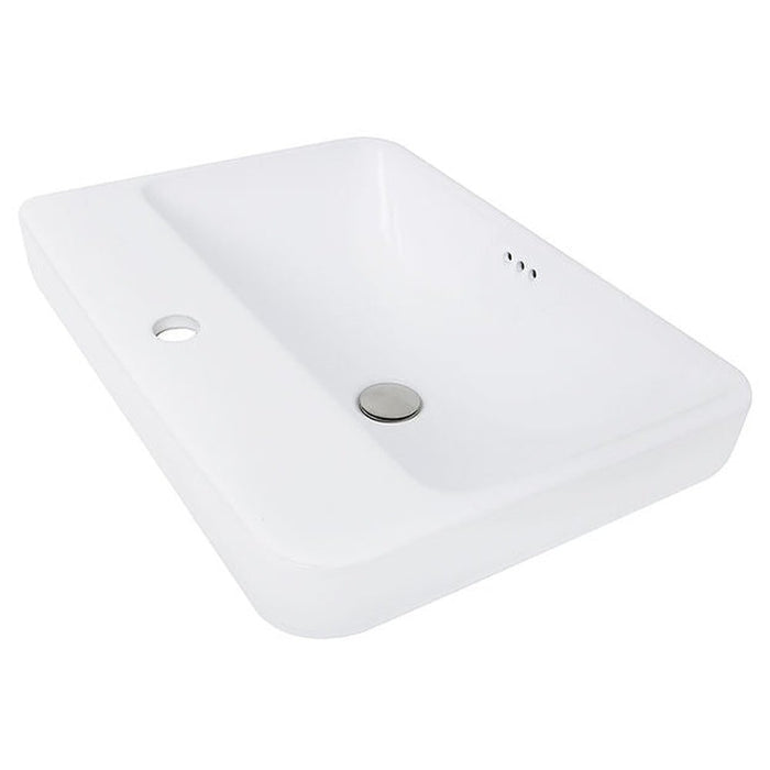 Great Point Collection Nantucket Sinks 23 Inch 1-hole Rectangular Drop-In Ceramic Vanity Sink DI-2317-R1