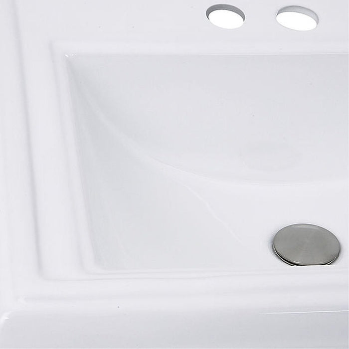 Great Point Collection Nantucket Sinks 23 Inch Rectangular Drop-In Ceramic Vanity Sink DI-2418-R4