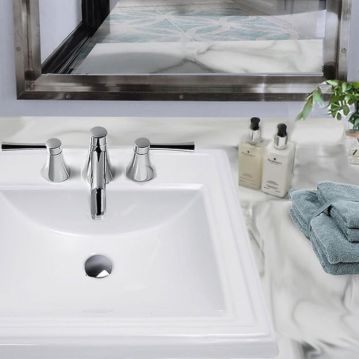 Great Point Collection Nantucket Sinks 23 Inch Rectangular Drop-In Ceramic Vanity Sink DI-2418-R4