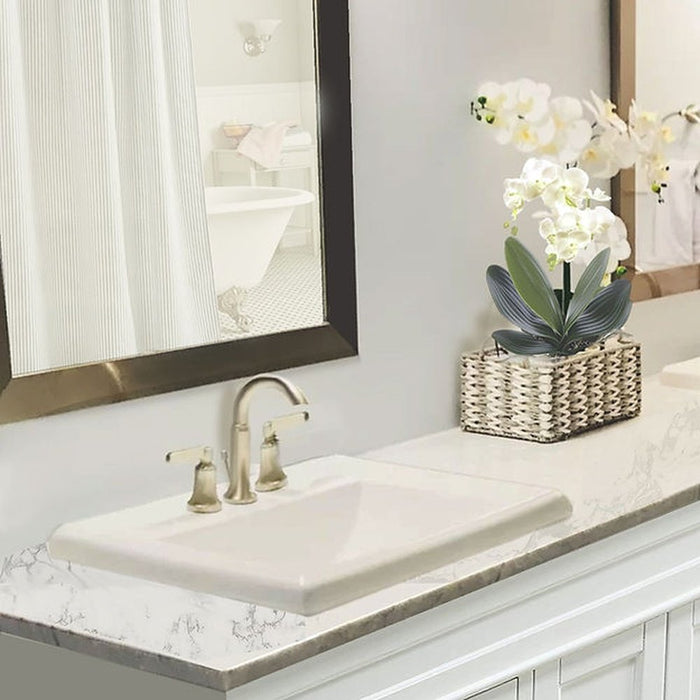 Great Point Collection Nantucket Sinks 23 Inch Rectangular Drop-In Ceramic Vanity Sink DI-2418-R4