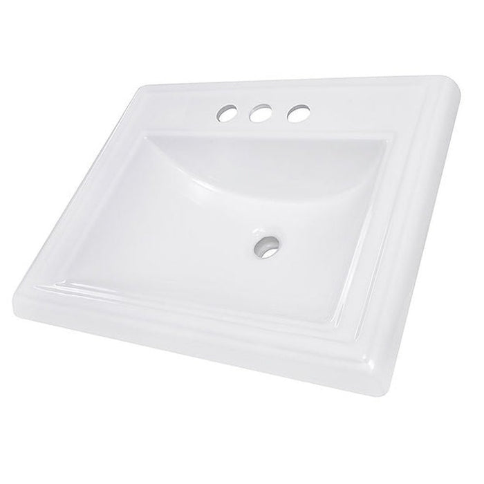 Great Point Collection Nantucket Sinks 23 Inch Rectangular Drop-In Ceramic Vanity Sink DI-2418-R4