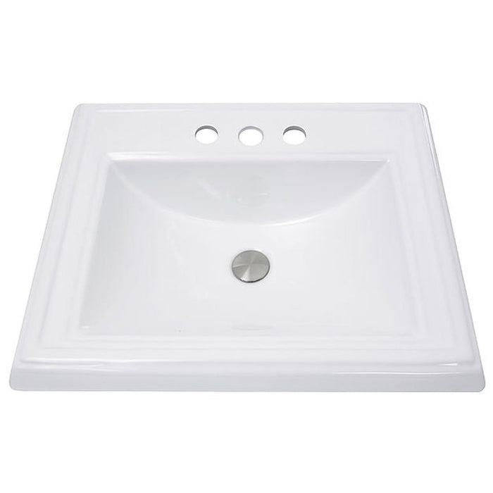 Great Point Collection Nantucket Sinks 23 Inch Rectangular Drop-In Ceramic Vanity Sink DI-2418-R4