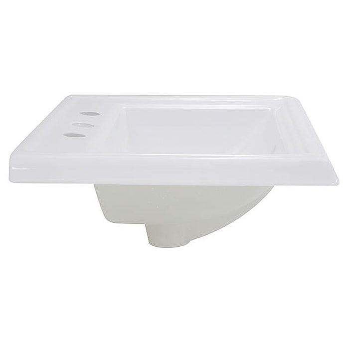 Great Point Collection Nantucket Sinks 23 Inch Rectangular Drop-In Ceramic Vanity Sink DI-2418-R8