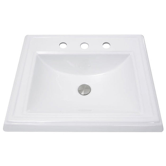 Great Point Collection Nantucket Sinks 23 Inch Rectangular Drop-In Ceramic Vanity Sink DI-2418-R8