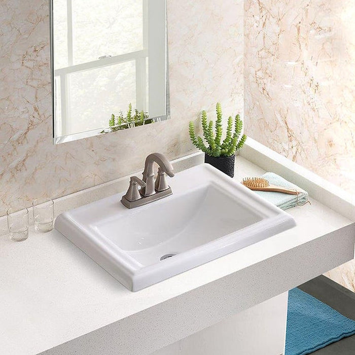 Great Point Collection Nantucket Sinks 23 Inch Rectangular Drop-In Ceramic Vanity Sink DI-2418-R8