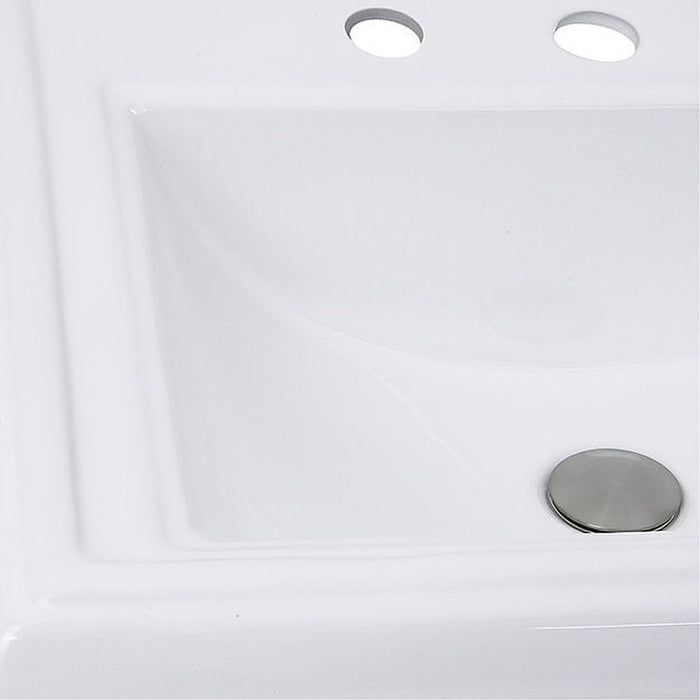 Great Point Collection Nantucket Sinks 23 Inch Rectangular Drop-In Ceramic Vanity Sink DI-2418-R8