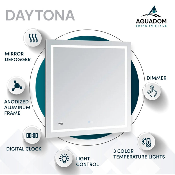 Aquadom Daytona 36x30 LED Lighted Bathroom Mirror