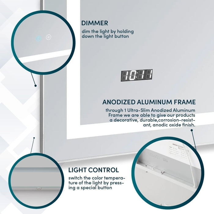 Aquadom Daytona 84x36 LED Lighted Bathroom Mirror