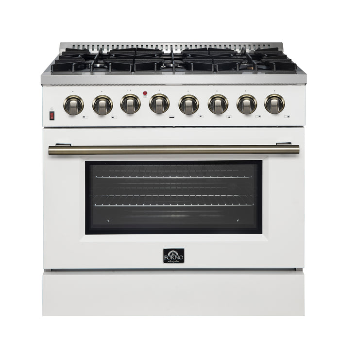 Forno Galiano 36" Freestanding Dual Fuel Range in White