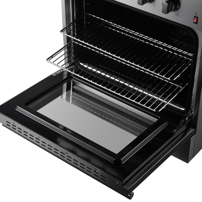 Forno Marco 30-Inch Dual Fuel Range, Stainless Steel, 4 Burners, 37,000 BTU, True Convection Oven, Energy Efficient