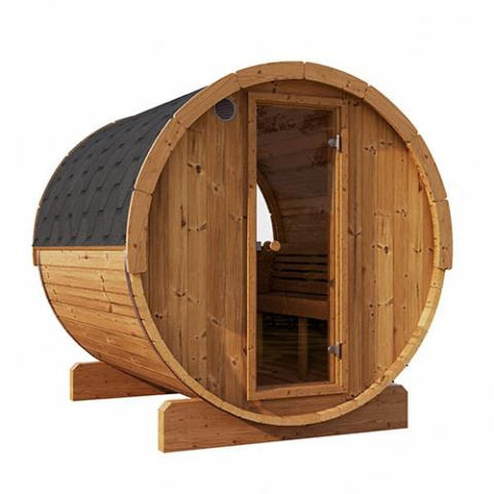 SaunaLife Ergo E7W 4-Person Barrel Sauna w/ Rear Window SL-MODELE7W