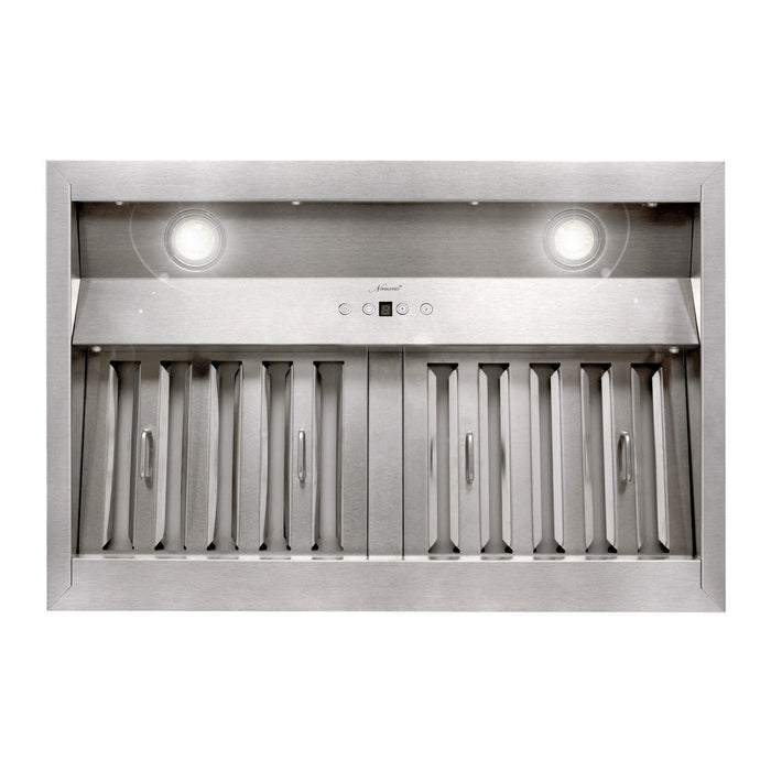 30" Range Hood Insert, Stainless Steel Kitchen Vent Hood with Dimmable LED Lights, 600CFM - NX-E90-30