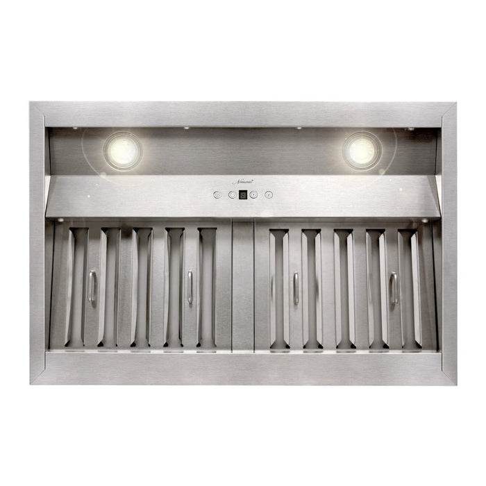 30" Range Hood Insert, Stainless Steel Kitchen Vent Hood with Dimmable LED Lights, 600CFM - NX-E90-30