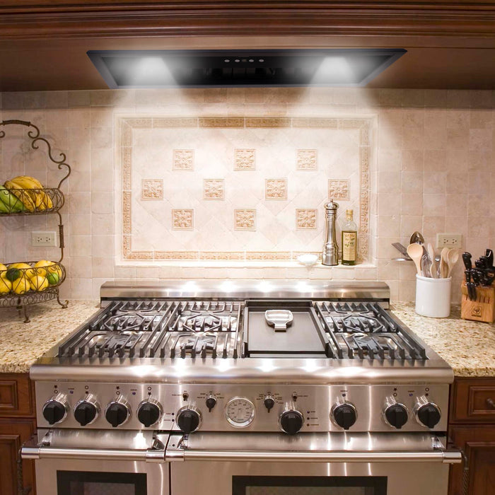 30" Range Hood Insert, Stainless Steel Kitchen Vent Hood with Dimmable LED Lights, 600CFM - NX-E90-30-MB