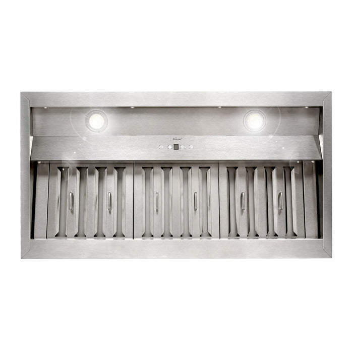 36" Range Hood Insert, Stainless Steel Kitchen Vent Hood with Dimmable LED Lights, 600CFM - NX-E90-36