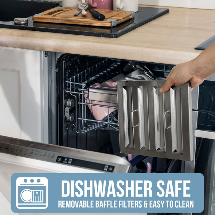 36" Range Hood Insert, Stainless Steel Kitchen Vent Hood with Dimmable LED Lights, 600CFM - NX-E90-36