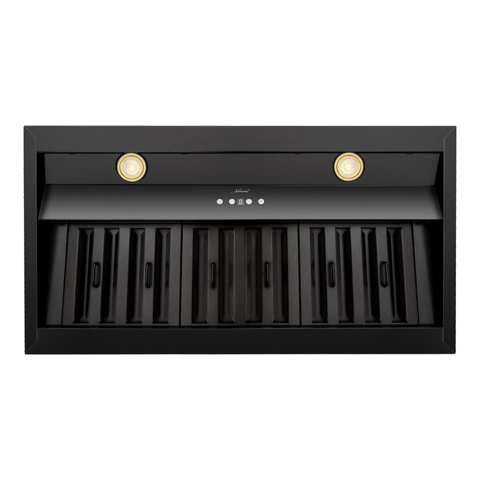 36" Range Hood Insert, Stainless Steel Kitchen Vent Hood with Dimmable LED Lights, 600CFM - NX-E90-36-MB