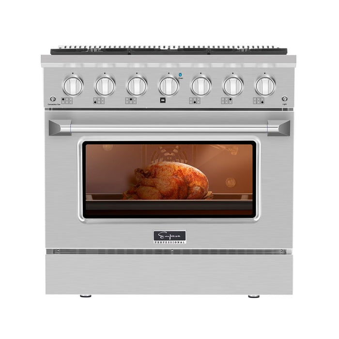 Empava 36GR08 36 In. Pro-Style Slide-In Single Oven Gas Range