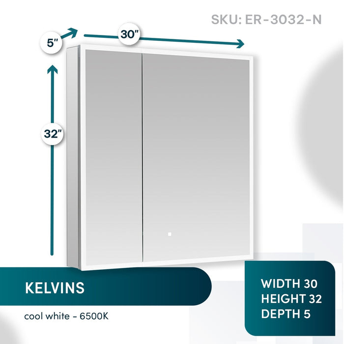 Aquadom Edge Royale 30x32 LED Medicine Cabinet