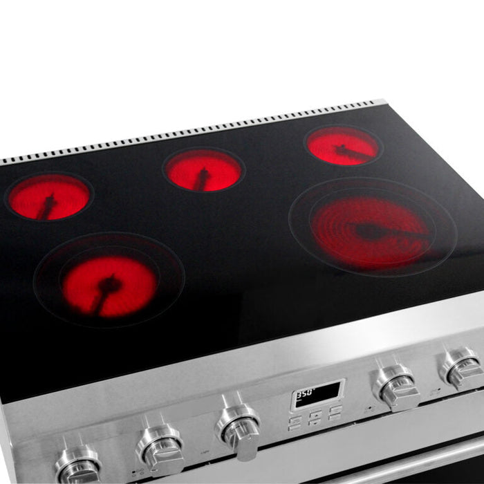 Cosmo Commercial 36" 6.0 cu. ft. Electric Range with 5 Burner Glass Cooktop and Convection Oven in Stainless Steel , COS-ERC365KBD