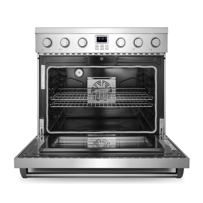 Cosmo Commercial 36" 6.0 cu. ft. Electric Range with 5 Burner Glass Cooktop and Convection Oven in Stainless Steel , COS-ERC365KBD