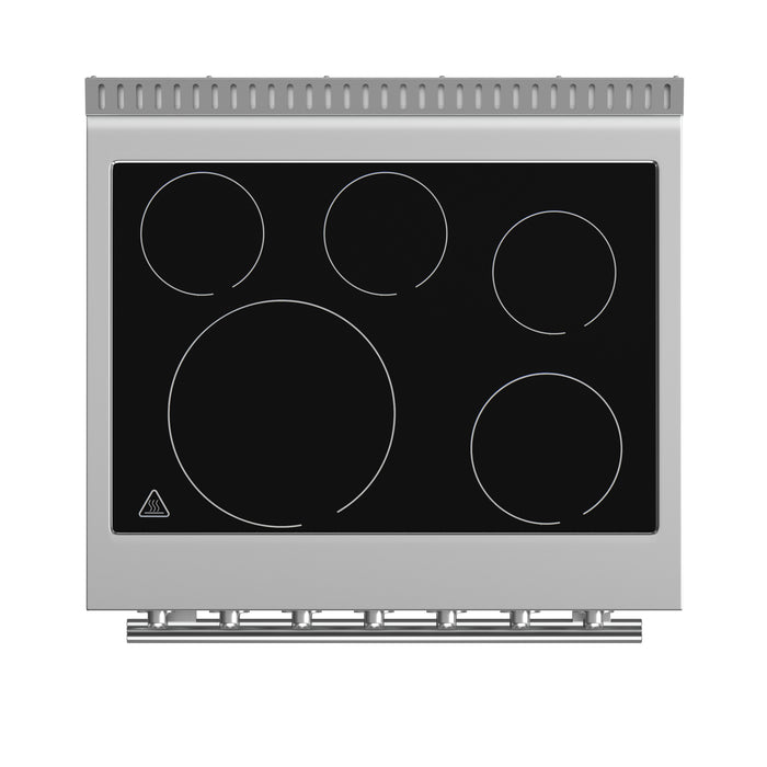 Forno Paolo 30-Inch Freestanding Electric Range, Stainless Steel, 4.38 cu.ft, True Convection Oven, Energy Efficient