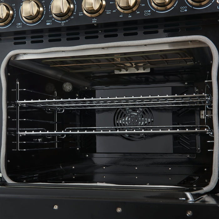 Forno Paolo 30-Inch Freestanding Electric Range, Black, 4.38 cu.ft, True Convection Oven, Energy Efficient