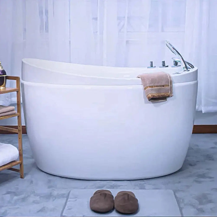 Empava 48 in. Japanese Style Oval Soaking Freestanding Air Bathtub