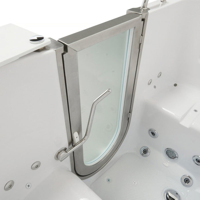 Ella's Bubbles's Bubbles Escape 36"x72" Two Seat Walk in Bathtub, Air + Hydro + Independent Foot Massage, 2 2 Piece Faucets, Dual 2" Drains