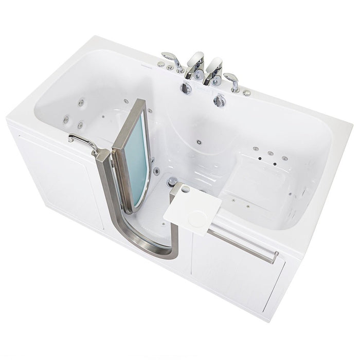 Ella's Bubbles's Bubbles Escape 36"x72" Two Seat Walk in Bathtub, Air + Hydro + Independent Foot Massage, 2 2 Piece Faucets, Dual 2" Drains