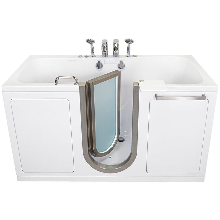 Ella's Bubbles's Bubbles Escape 36"x72" Two Seat Walk in Bathtub, Air + Hydro + Independent Foot Massage, 2 2 Piece Faucets, Dual 2" Drains