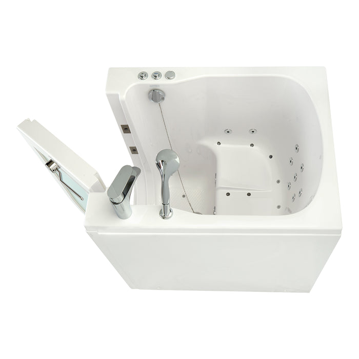 Ella's Bubbles Front Entry 32"x40" Acrylic Air and Hydro Massage Walk-In Bathtub with Right Outward Swing Door, 2 Piece Fast Fill Faucet, 2"  Drain