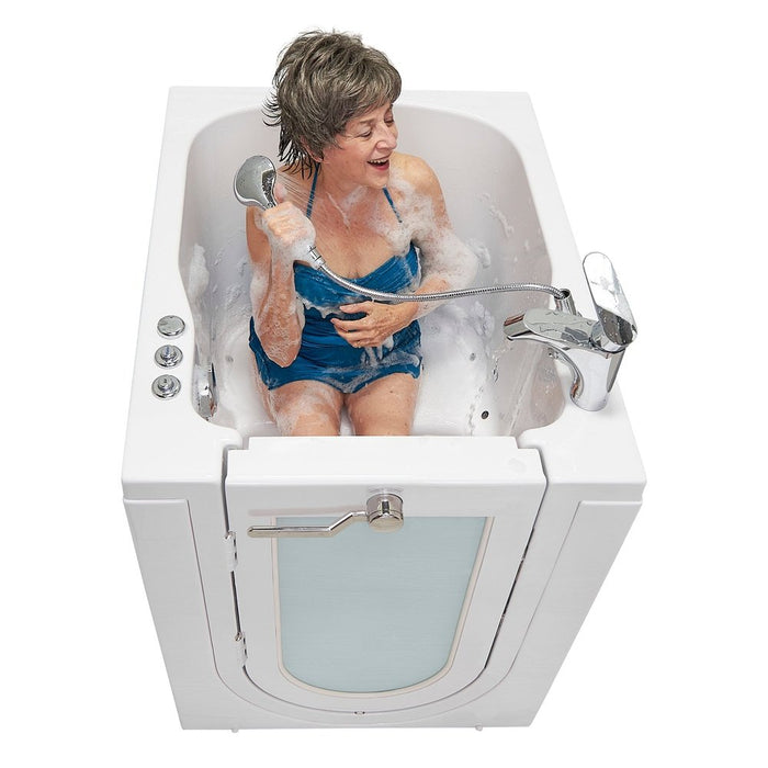 Ella's Bubbles Front Entry 32"x40" Acrylic Air and Hydro Massage Walk-In Bathtub with Left Outward Swing Door, 2 Piece Fast Fill Faucet, 2"  Drain