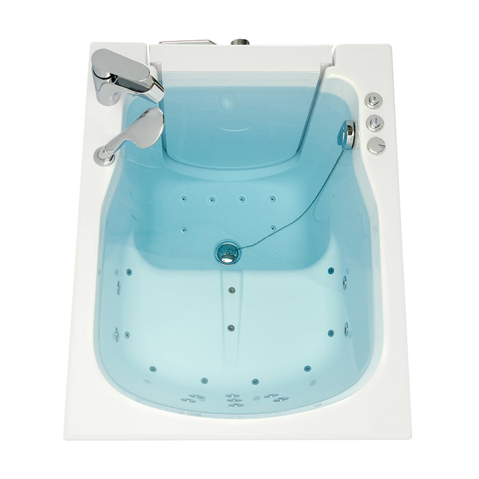 Ella's Bubbles Front Entry 32"x40" Acrylic Air and Hydro Massage Walk-In Bathtub with Right Outward Swing Door, 2 Piece Fast Fill Faucet, 2"  Drain