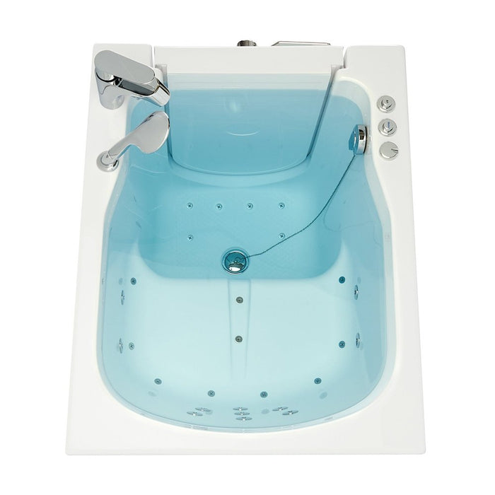 Ella's Bubbles Front Entry 32"x40" Acrylic Air and Hydro Massage Walk-In Bathtub with Left Outward Swing Door, 2 Piece Fast Fill Faucet, 2"  Drain