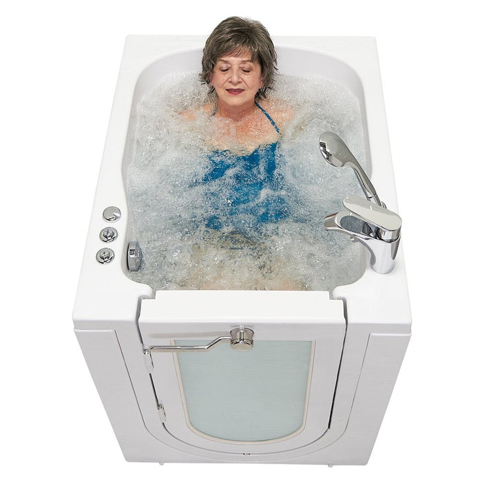 Ella's Bubbles Front Entry 32"x40" Acrylic Air and Hydro Massage Walk-In Bathtub with Left Outward Swing Door, 2 Piece Fast Fill Faucet, 2"  Drain