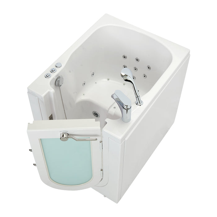 Ella's Bubbles Front Entry 32"x40" Acrylic Air and Hydro Massage Walk-In Bathtub with Right Outward Swing Door, 2 Piece Fast Fill Faucet, 2"  Drain