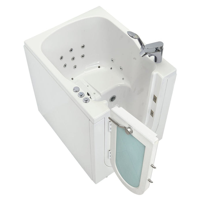 Ella's Bubbles Front Entry 32"x40" Acrylic Air and Hydro Massage Walk-In Bathtub with Left Outward Swing Door, 2 Piece Fast Fill Faucet, 2"  Drain