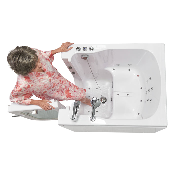 Ella's Bubbles Front Entry 32"x40" Acrylic Air and Hydro Massage Walk-In Bathtub with Right Outward Swing Door, 2 Piece Fast Fill Faucet, 2"  Drain