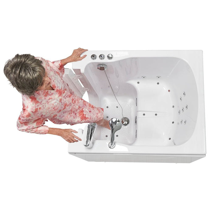 Ella's Bubbles Front Entry 32"x40" Acrylic Air and Hydro Massage Walk-In Bathtub with Left Outward Swing Door, 2 Piece Fast Fill Faucet, 2"  Drain