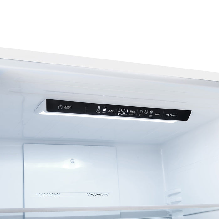 Forno Milano Espresso 31-Inch White Bottom Freezer Refrigerator, 17.2 Cu. Ft., Energy-Efficient, No Frost, Built-In Ice Maker