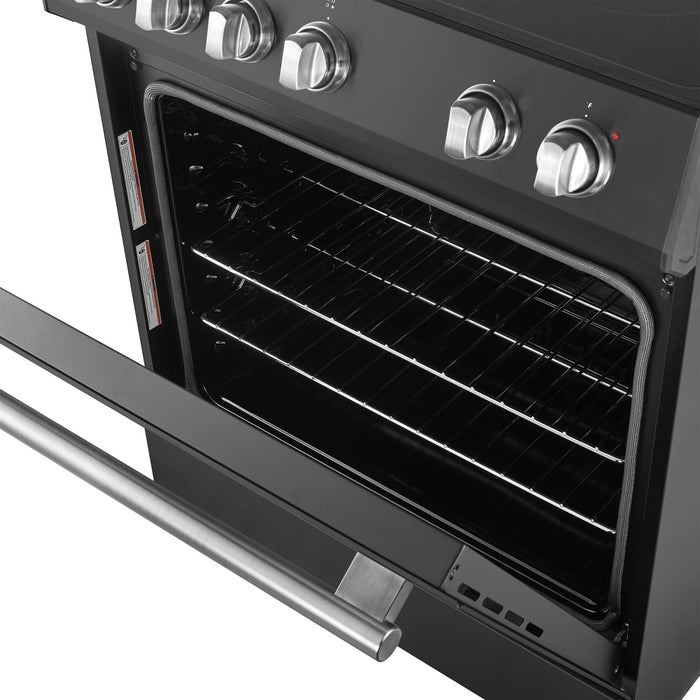 Forno Leonardo Espresso 30-Inch Black Electric Range, True Convection, Energy Efficient