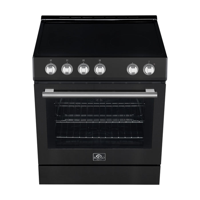 Forno Leonardo Espresso 30-Inch Black Electric Range, True Convection, Energy Efficient