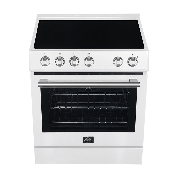 Forno Leonardo Espresso 30-Inch White Electric Range, True Convection, Energy Efficient