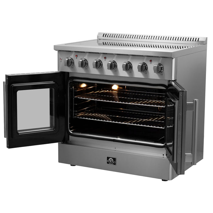 Forno Galiano 36-Inch Freestanding French Door Electric Range, True Convection, Energy Efficient