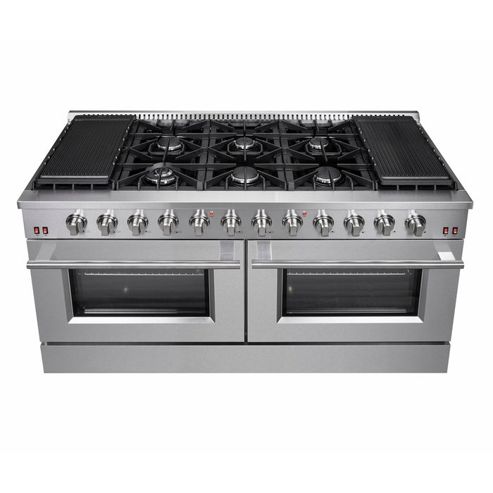 Forno Galiano 60-Inch Freestanding Gas Range, 10 Burners, Double Ovens, Griddle, Energy Efficient